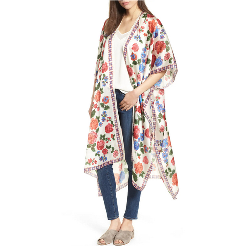 Echo Women Floral Maxi Ruana One Size